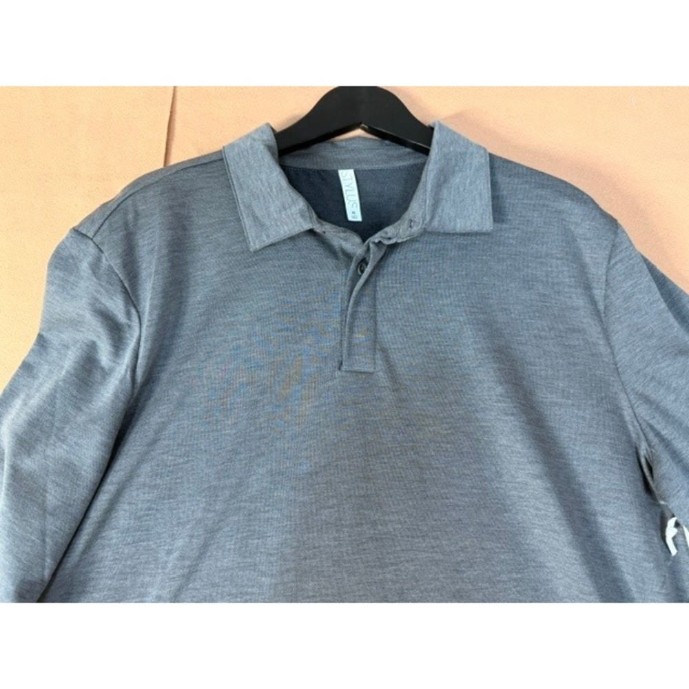 NWT Stylus Men's XL Charcoal Gray Long Sleeve Performance Polo Shirt